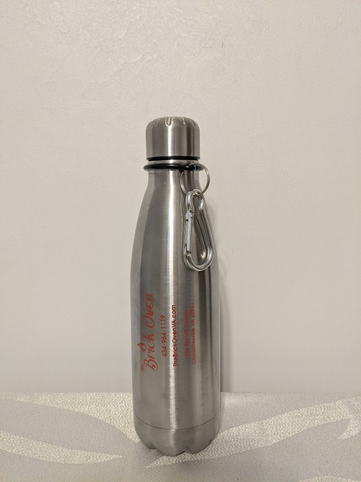Silver 26 Ounce Stainless Steel Water Bottle with Carabiner