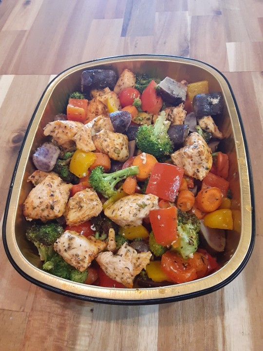 Lemon Herb Chicken with Rainbow Vegetables - Family