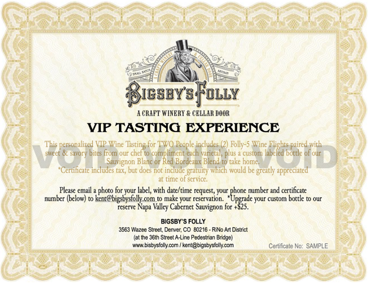 Classic VIP Experience Certificate