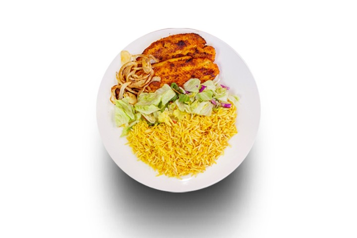 #8 - 2 PC fish grilled with Rice and Salad