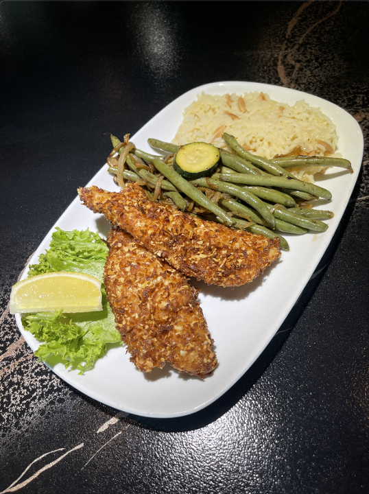 Coconut Almond Crusted Walleye