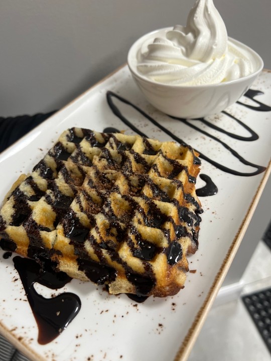 brownie waffle a la mode