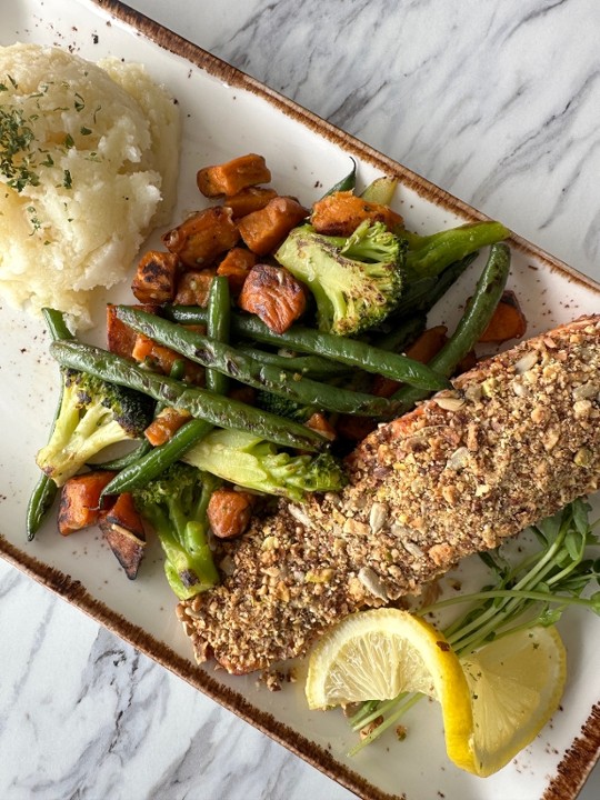 Crispy Nut Crusted Salmon