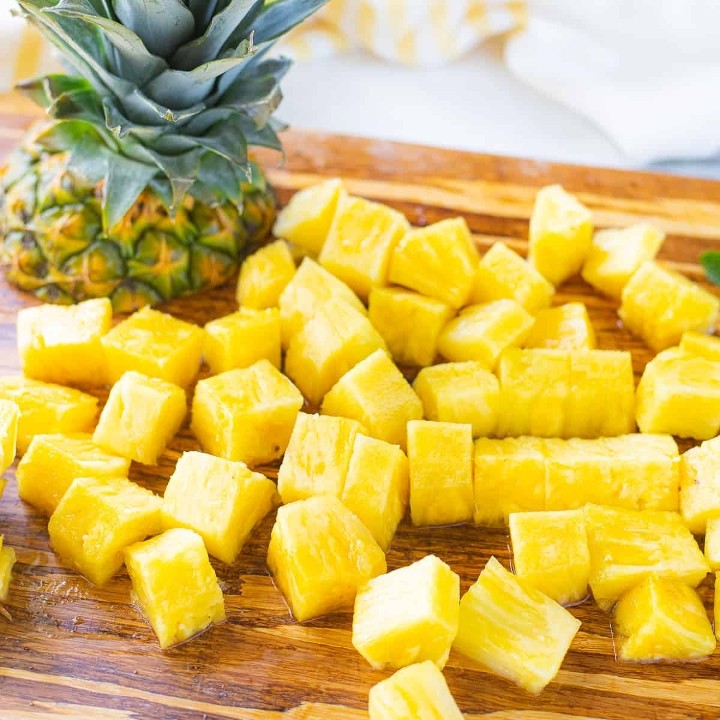Cubed Pineapple