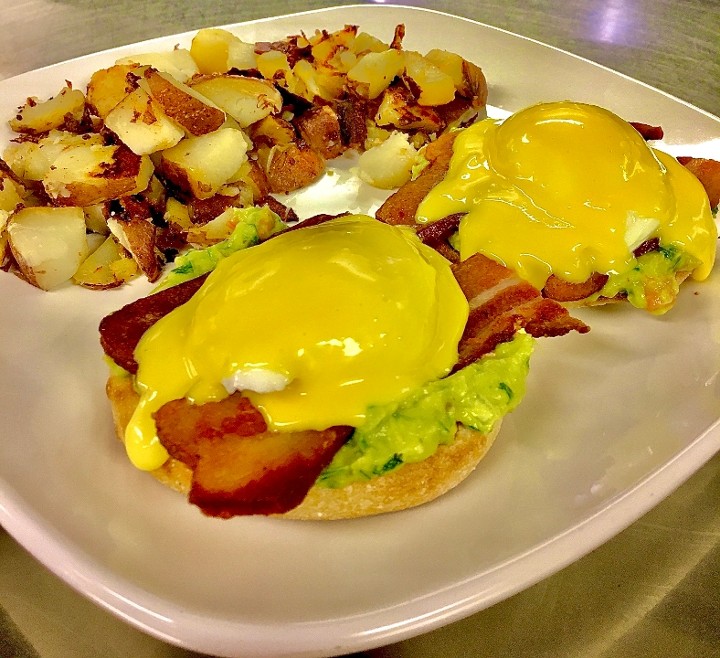 Guacamole eggs Benedict