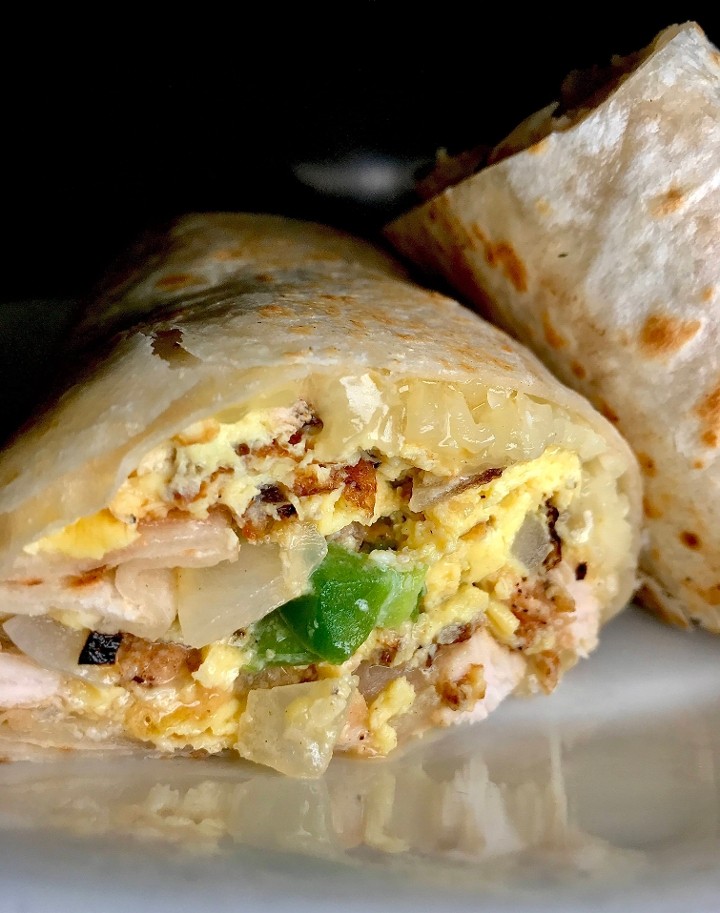 Chicken breakfast burrito