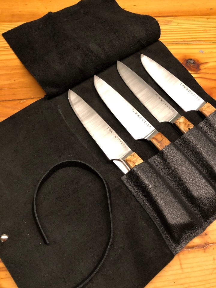 Classic Steak Knife Set w/ Leather Wrap