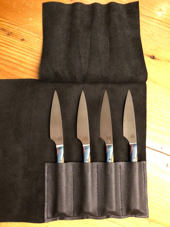 Baja Steak Knife Set w/ Leather Wrap