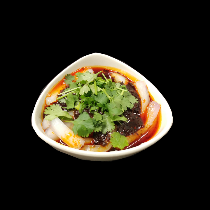 Cold Bean Jelly Noodles in Chili Sauce
