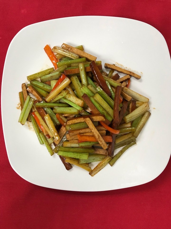 Sliced Celery with Dried Bean Curd