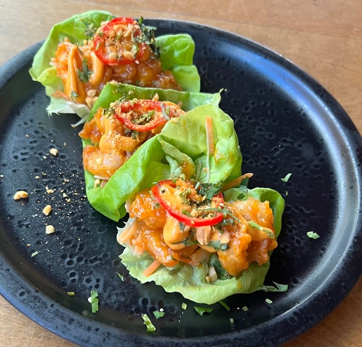 Rock Shrimp Lettuce Cups