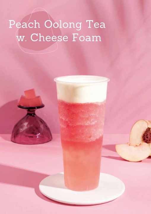 Peach Oolong  Tea w. Cheese Foam