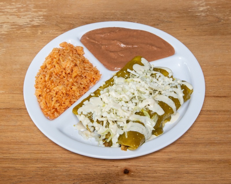 Enchilada Plate w/FREE Agua Fresca