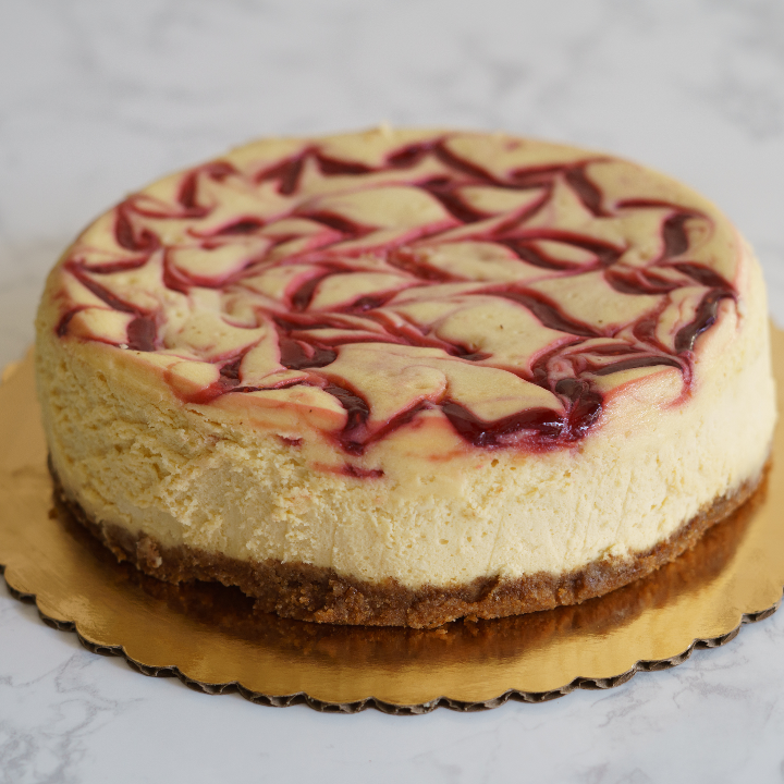 Low Sugar and Gluten Free Raspberry Swirl Cheesecake