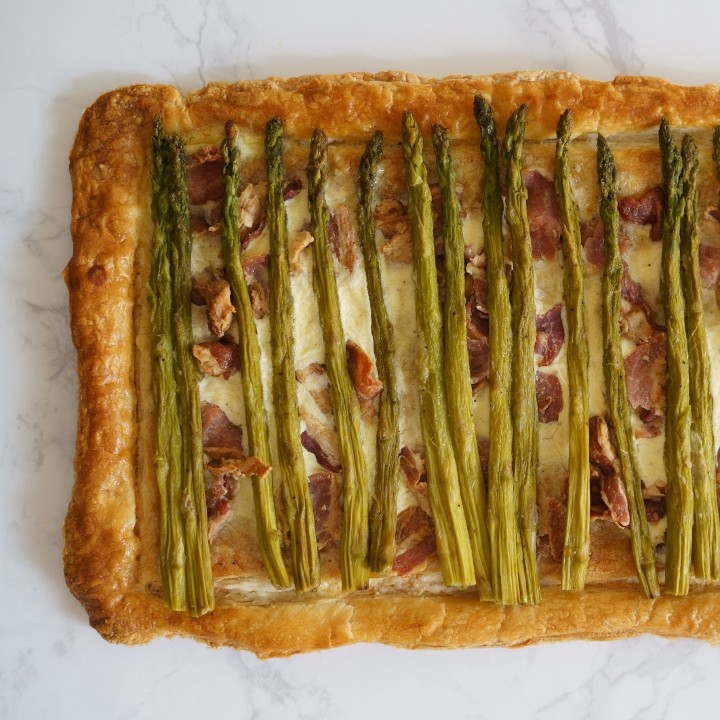 Asparagus, Bacon, and Creme Fraiche Tart