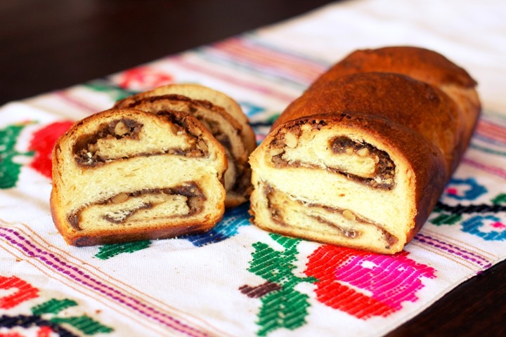 Homemade easter bread with chocolate