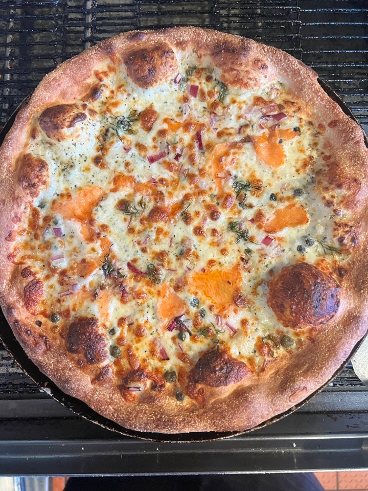 12” Smoked salmon pizza