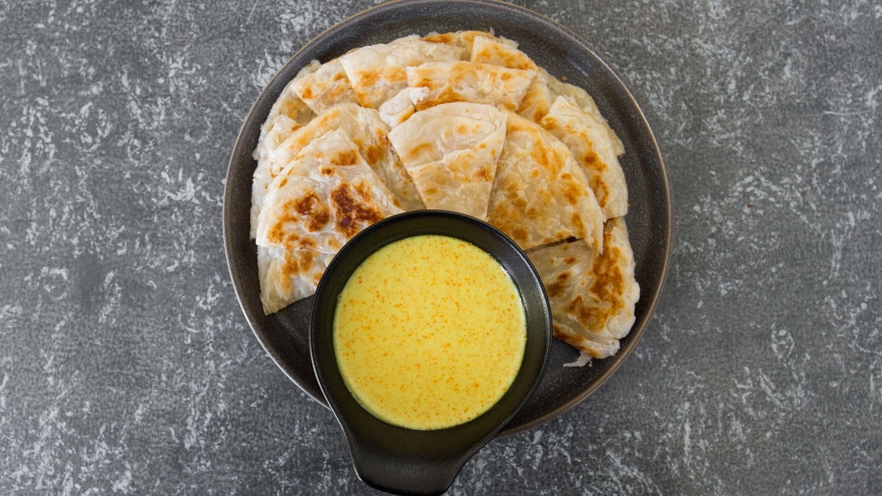 Paratha with Coconut Curry Dip