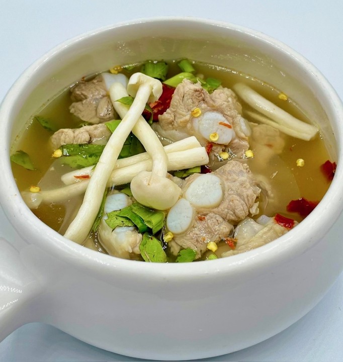 Spicy-sour soup with pork rib