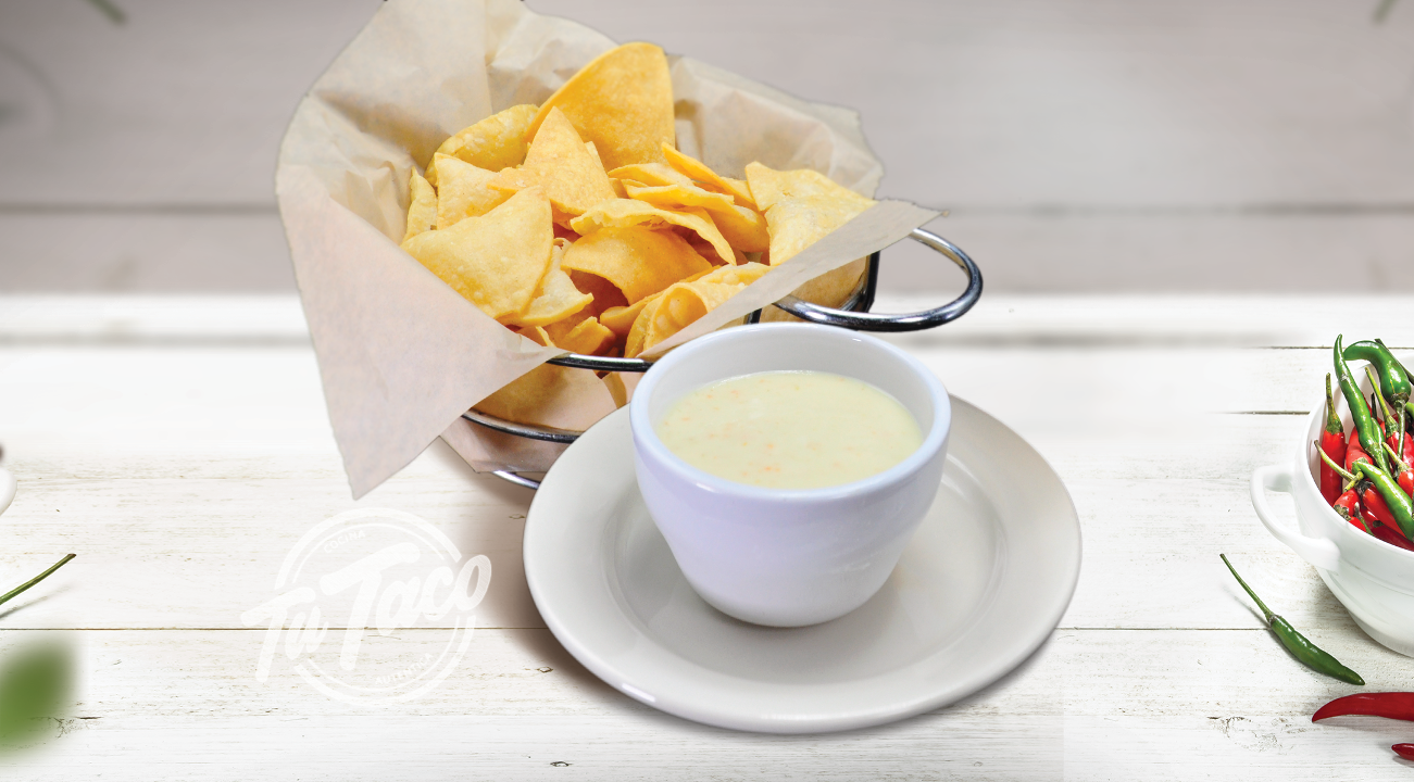 Chips and White Queso (serves 1-2)