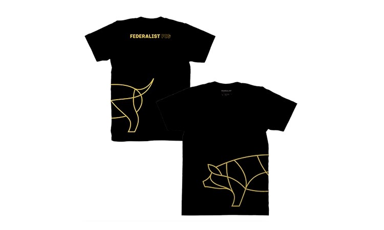 Yellow Pig Outline T-Shirt