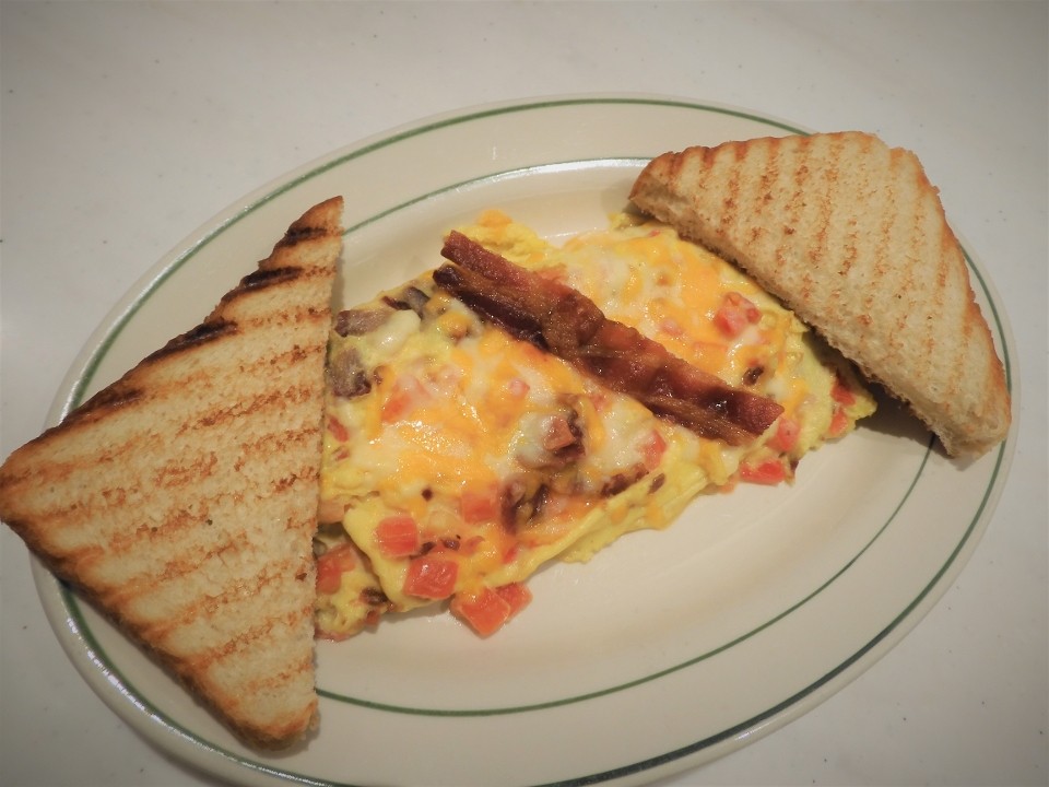 Bacon, Cheese and Tomato Omelette