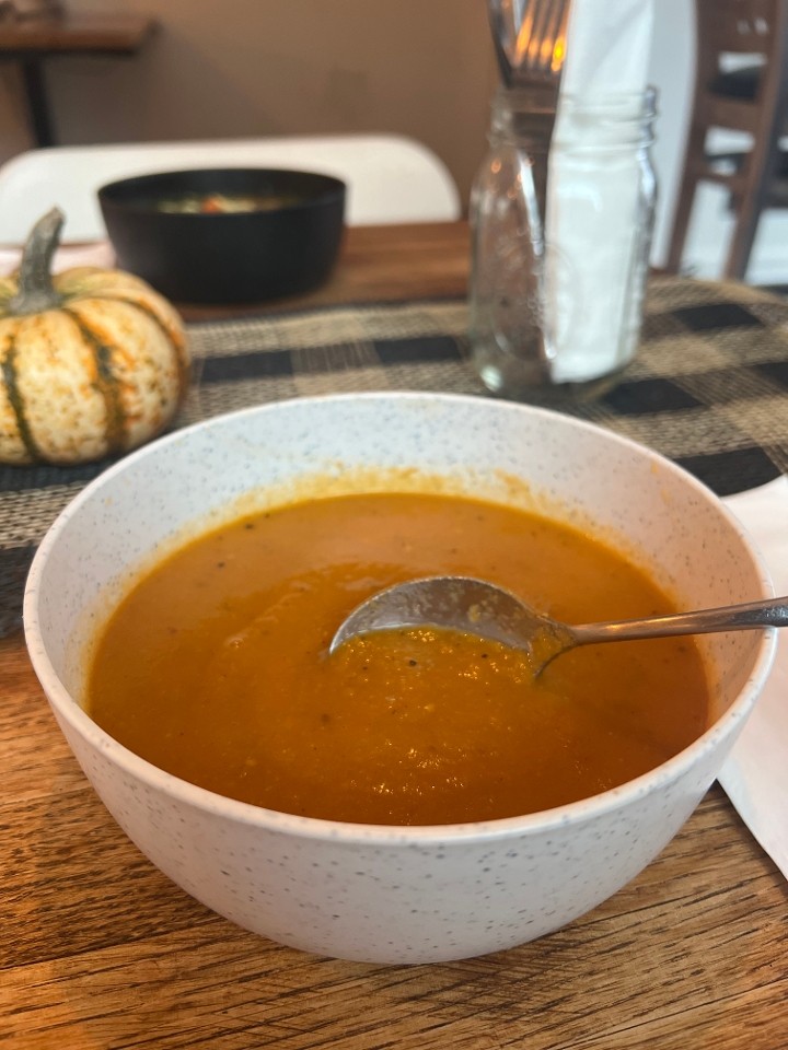 Homemade Tomato Soup with Asiago Grilled Crostini