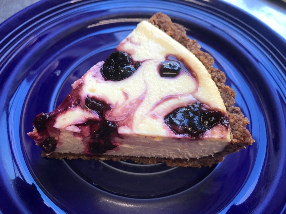 Cherry Vanilla Bean Cheesecake Tart Slice