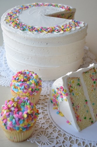 8" Confetti Cake w/Van BC