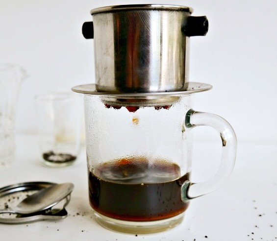 Phin filter black coffee