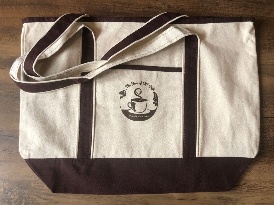 Large Brown Strap Tote with Small Brown Logo