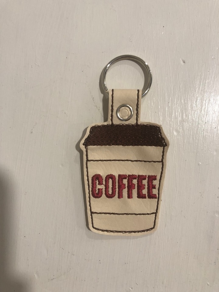 Coffee Cup Key Chain - Beige