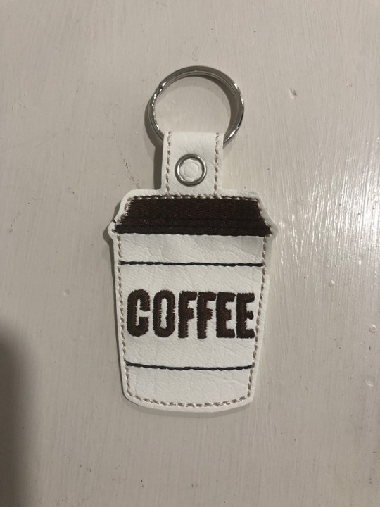 Coffee Cup Key Chain  - White