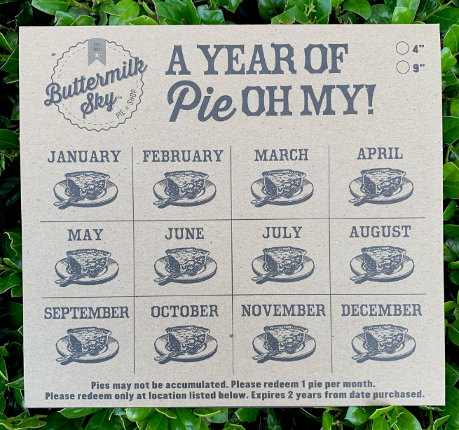 4” Year of Pie Card