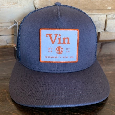 Hat navy with orange patch