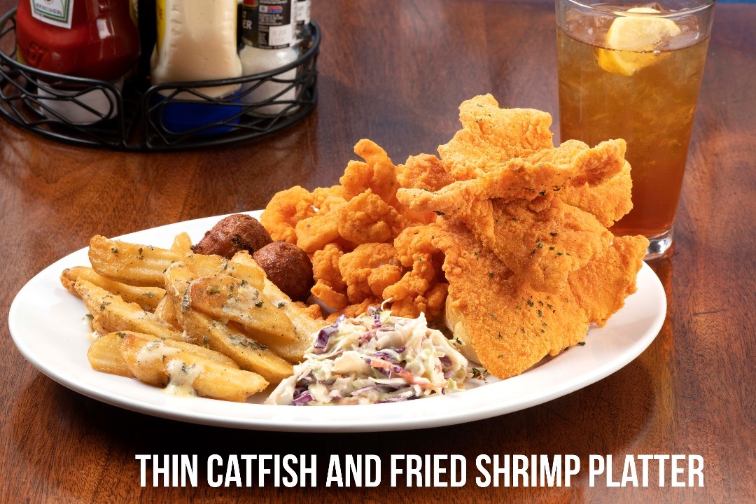 Thin Catfish & Shrimp Platter