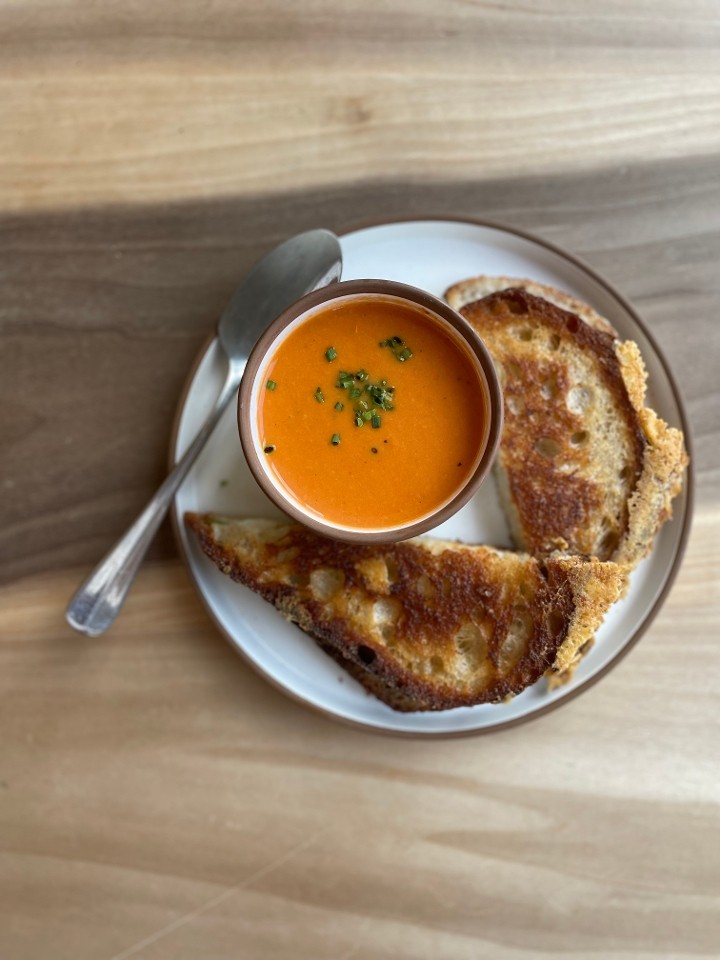 Sourdough Grilled Cheese + Tomato Bisque