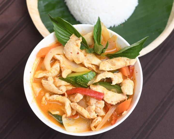 Red Curry served with Rice