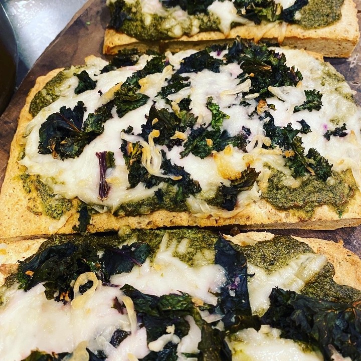Pesto/Sautéed Greens/Vegan Cheese