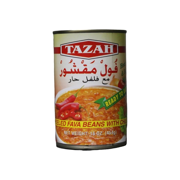 Tazah Fava Beans Peeled with Chili Recipe