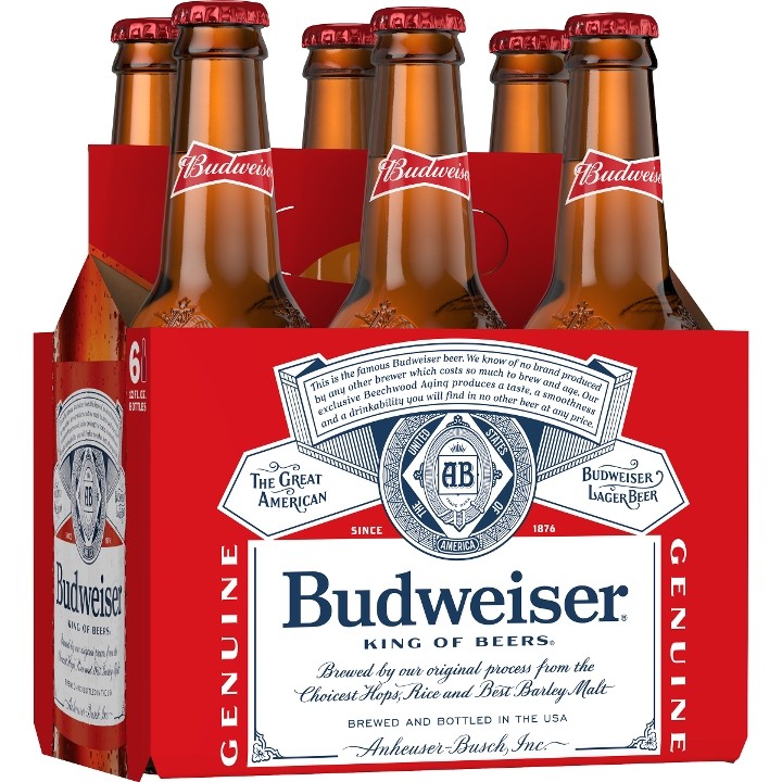 Budweiser 6pk 12oz btl