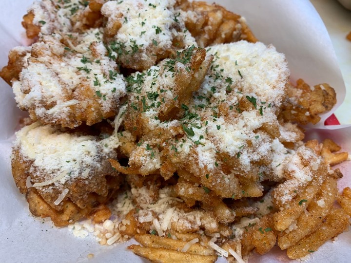 Basket of Waffle Garlic Fries