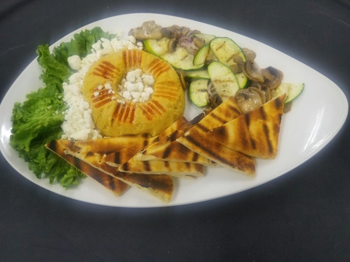 Hummus and Grilled Mixed Vegetables