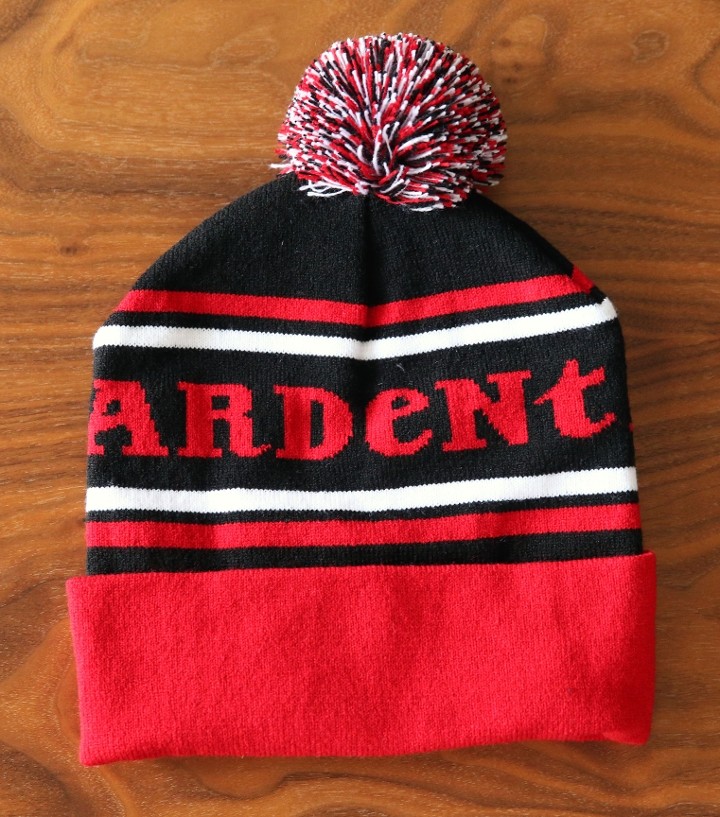 Black & red knit hat