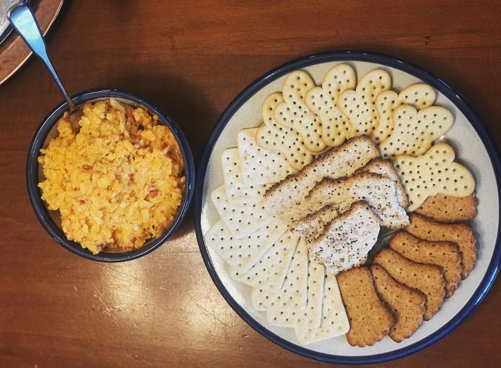 Pimento Cheese with Gourmet Crackers (Vegetarian)