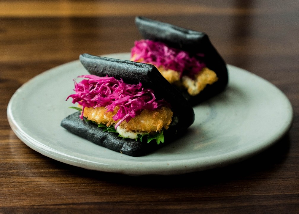 SQUID INK OYSTER BAO