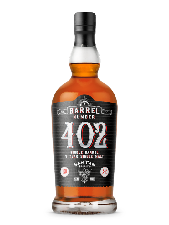 Barrel #402 Cask Strength Single Malt Whiskey (54% ABV)