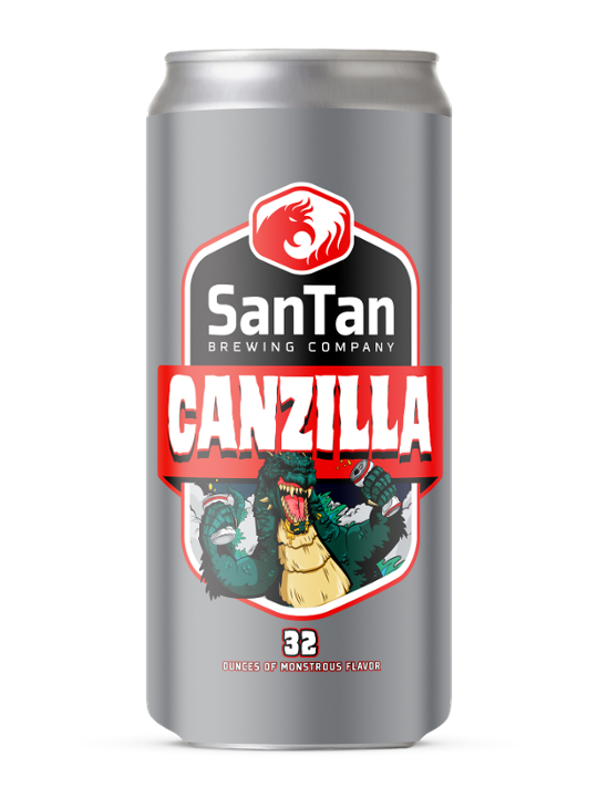 Sky Harbor Lager Canzilla, 1-32oz can beer (4.7% ABV)