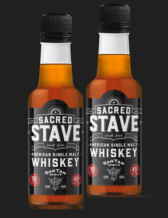 Sacred Stave Single Malt Whiskey, 2pk-50ml spirits (45% ABV)