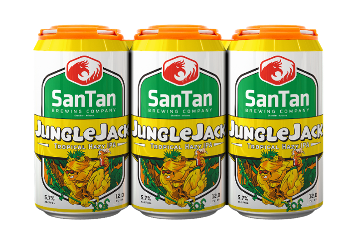 JungleJack Tropical Hazy IPA, 6pk-12oz can beer (5.7% ABV)